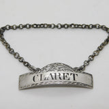 George III Sterling Silver Claret Decanter Label Antique 1804 London Bateman
