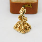 Victorian 9ct Yellow Gold Bloodstone Seal Fob Pendant Antique c1880
