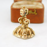Victorian 9ct Yellow Gold Bloodstone Seal Fob Pendant Antique c1880