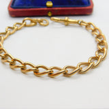 9ct Rose Gold Albert Chain Bracelet Antique 1912 Birmingham 7.5" Length