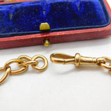 9ct Rose Gold Albert Chain Bracelet Antique 1912 Birmingham 7.5" Length