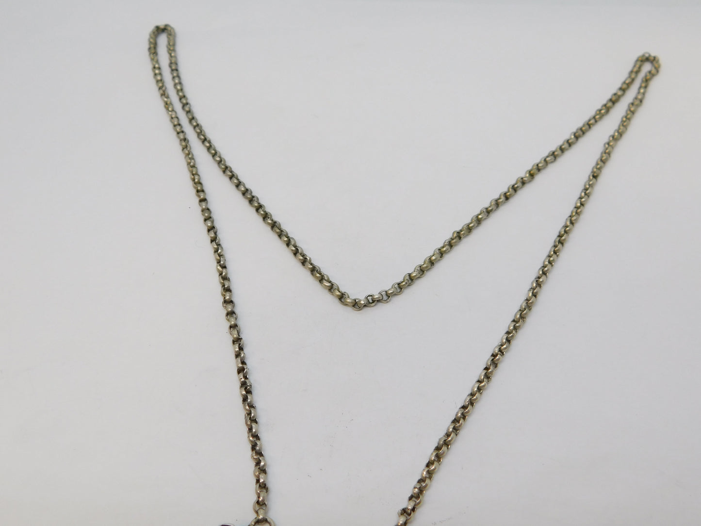 19th Century Austro-Hungarian Large Sterling Silver, Turquoise, Garnet Necklace c1860