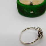 Sterling Silver & Derbyshire Blue John Floral Dress Ring 1975 Birmingham