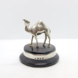 Victorian Cast Sterling Silver Camel on Wooden Plinth Antique 1897 Birmingham