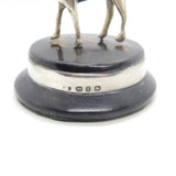 Victorian Cast Sterling Silver Camel on Wooden Plinth Antique 1897 Birmingham