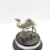 Victorian Cast Sterling Silver Camel on Wooden Plinth Antique 1897 Birmingham