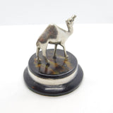 Victorian Cast Sterling Silver Camel on Wooden Plinth Antique 1897 Birmingham