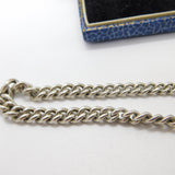 Sterling Silver Graduating Albert Watch Chain 1912 Art Deco with Fob Birmingham