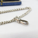 Sterling Silver Graduating Albert Watch Chain 1912 Art Deco with Fob Birmingham