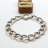 Victorian Australian Sterling Silver Curb Link Charm Bracelet 7.5" Length c1890