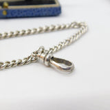 Sterling Silver Graduating Albert Watch Chain 1912 Art Deco with Fob Birmingham