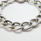 Victorian Australian Sterling Silver Curb Link Charm Bracelet 7.5" Length c1890