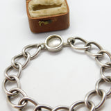 Victorian Australian Sterling Silver Curb Link Charm Bracelet 7.5" Length c1890