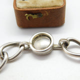 Victorian Australian Sterling Silver Curb Link Charm Bracelet 7.5" Length c1890