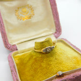 18ct Yellow Gold & 0.1ct Diamond Three-Stone Ring Antique c1920 Art Deco