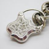 Victorian Aesthetic Movement Sterling Silver Floral Padlock Bracelet Antique c1860