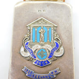 Sterling Silver Enamel Masonic Secret Double Sided Card Holder Case Antique 1925