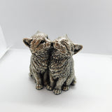 Sterling Silver Playful Kittens or Cats Figurine Sculpture 1991 Birmingham