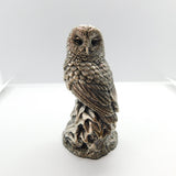 Sterling Silver Sitting Wise Owl Figurine Sculpture 1989 Birmingham Vintage