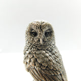 Sterling Silver Sitting Wise Owl Figurine Sculpture 1989 Birmingham Vintage