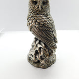 Sterling Silver Sitting Wise Owl Figurine Sculpture 1989 Birmingham Vintage