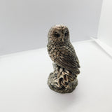 Sterling Silver Sitting Wise Owl Figurine Sculpture 1989 Birmingham Vintage