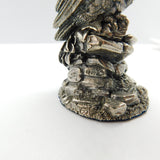 Sterling Silver Sitting Wise Owl Figurine Sculpture 1989 Birmingham Vintage
