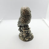 Sterling Silver Sitting Wise Owl Figurine Sculpture 1989 Birmingham Vintage