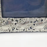 Edwardian Sterling Silver Floral Pattern Picture Frame Antique 1906 Birmingham