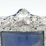 Edwardian Sterling Silver Floral Pattern Picture Frame Antique 1906 Birmingham
