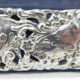 Edwardian Sterling Silver Floral Pattern Picture Frame Antique 1906 Birmingham