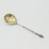 Victorian Russian .875 Silver Gilt Bowl Twisted Stem Spoon Antique c1900