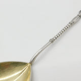 Victorian Russian .875 Silver Gilt Bowl Twisted Stem Spoon Antique c1900