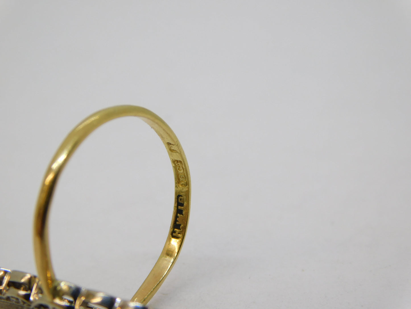 19th Century 18ct Two-Tone Gold & Diamond Set Navette Statement Ring Antique c1890 Belle Époque