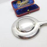 Sterling Silver Small Hand Mirror with Compact Back 1912 Birmingham Art Deco