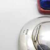Sterling Silver Small Hand Mirror with Compact Back 1912 Birmingham Art Deco