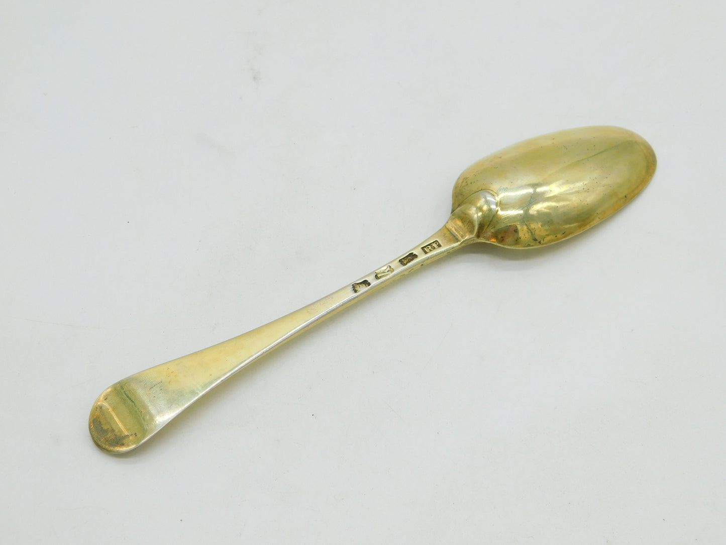 George II Sterling Silver Gilt Hanoverian Tablespoon Antique 1745 London
