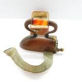 Victorian Copper Metal & Banded Agate Iron Shaped Novelty Tape Measure c1860