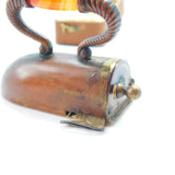 Victorian Copper Metal & Banded Agate Iron Shaped Novelty Tape Measure c1860