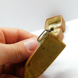Victorian Copper Metal & Banded Agate Iron Shaped Novelty Tape Measure c1860