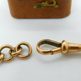 Victorian 9ct Rose Gold Albert Watch Chain Curb Bracelet c1900 Antique 8.2"