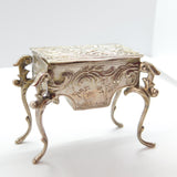 Victorian Dutch Sterling Silver Miniature Cherub Dolls House Table Ring Box c1880