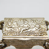 Victorian Dutch Sterling Silver Miniature Cherub Dolls House Table Ring Box c1880