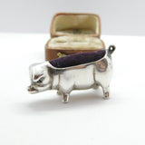 Sterling Silver Edwardian Style Pig Pin Cushion Vintage c1980