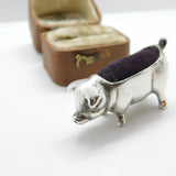 Sterling Silver Edwardian Style Pig Pin Cushion Vintage c1980