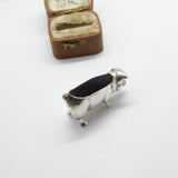 Sterling Silver Edwardian Style Pig Pin Cushion Vintage c1980