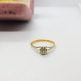 18ct Gold & 0.1ct Rose Cut Diamond Solitaire Ring Antique c1920 Art Deco