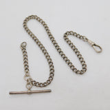 Sterling Silver Single Albert Watch Chain Antique 1911 Chester Art Deco