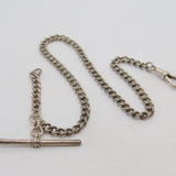 Sterling Silver Single Albert Watch Chain Antique 1911 Chester Art Deco