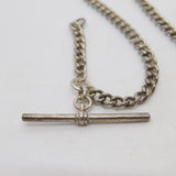 Sterling Silver Single Albert Watch Chain Antique 1911 Chester Art Deco